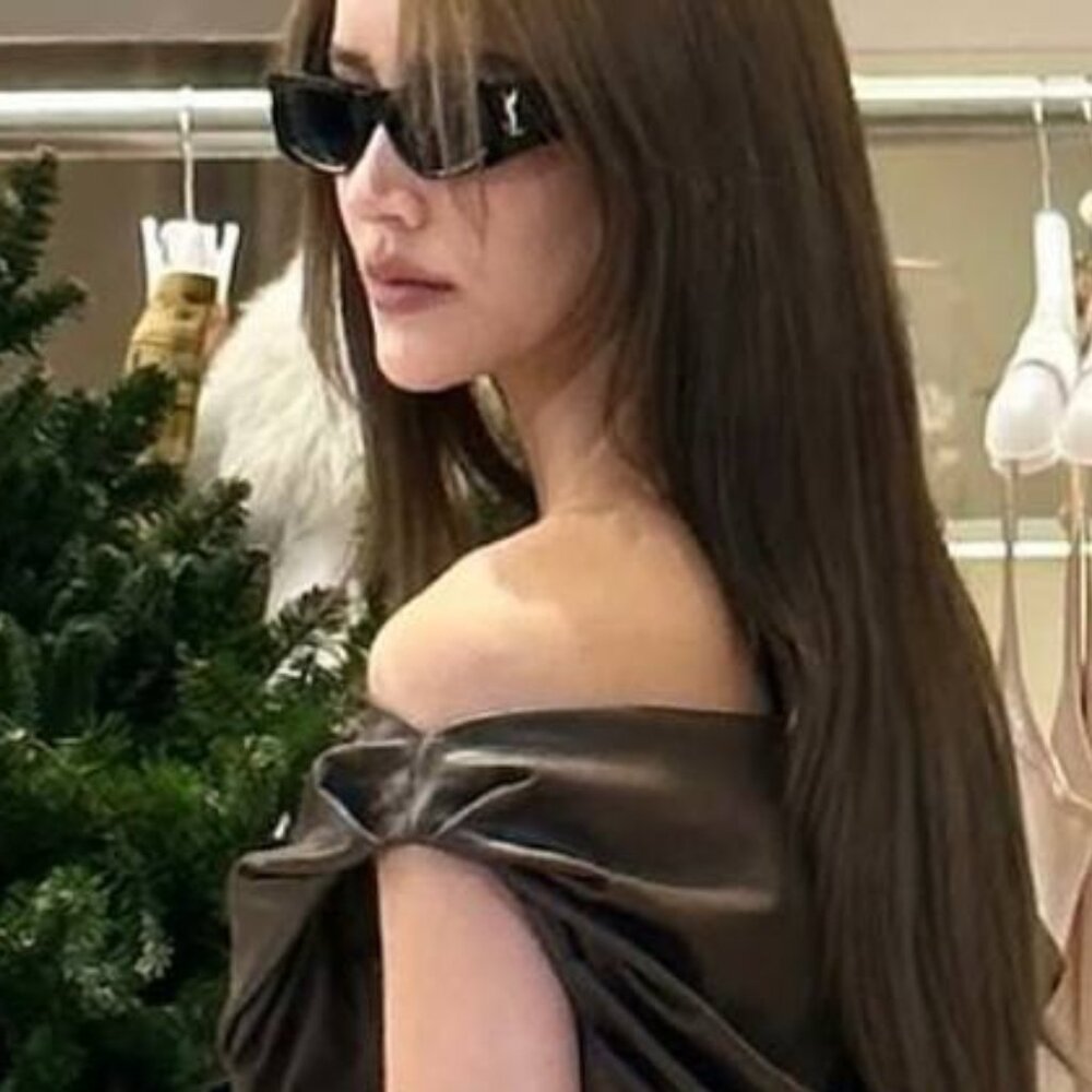 Saint Laurent SLM140 002 Sunglasses Shiny Black Rectangle Frame, Grey Lenses